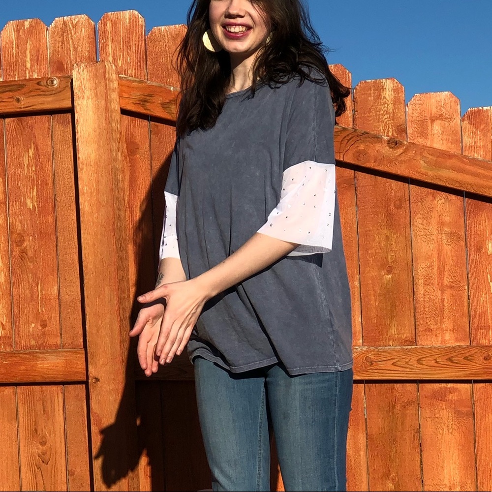 Embellished Sleeve Top